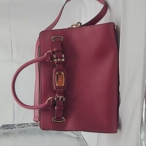 Michael Kors Cherry Hamilton Pebbled Leather Handbag